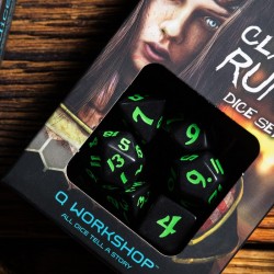 Classic Runic - Black & green Dice Set